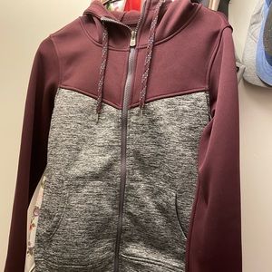 Burgundy and gray Sweater